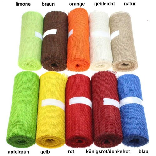 10m Tischl�ufer Tischband Jute 30cm breit Gitterband