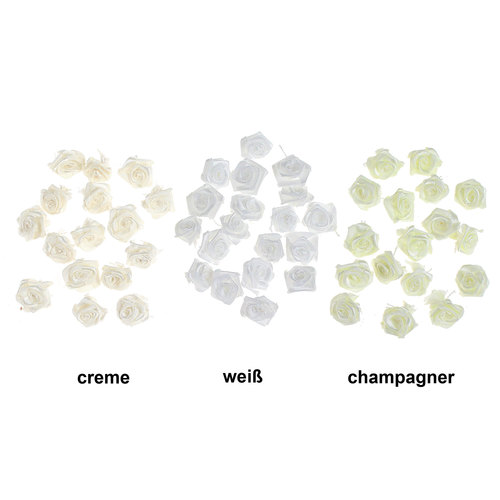 72 Diorr�schen 15mm Satinr�schen Rosenk�pfe Hochzeit Deko Rosen R�schen Streur�schen