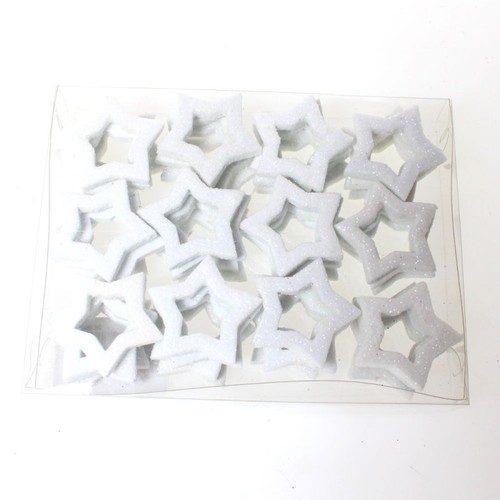 48 Streusterne offen Streudeko Sterne Dekosterne flach 3,5cm Glitter Glitzer Weihnachten 