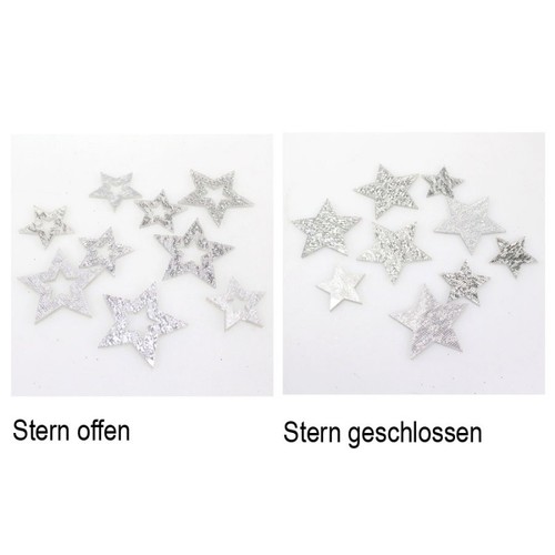 36 Streuteile Sterne Schneeflocke Acryl silber 3-4,5cm Winter Weihnacht Advent