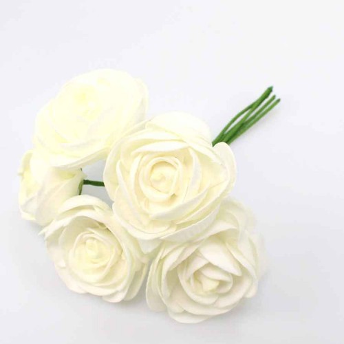 5 Ranunkeln Foam Schaumbl�te  ca. 6,5cm Kunstblume Seidenblume Ranunkelbund 