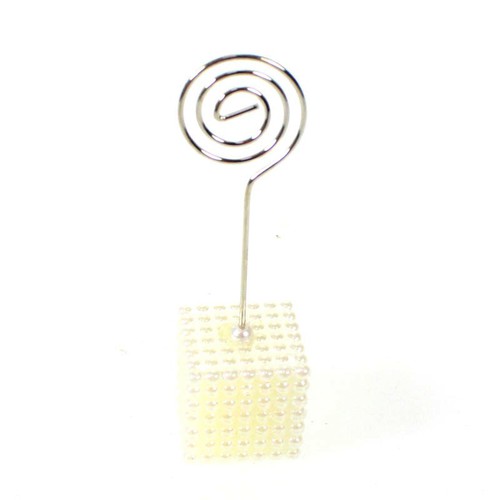 5 Tischkartenhalter W�rfel Perlen H7cm B2cm Kartenhalter Platzkarte Namenskarte 