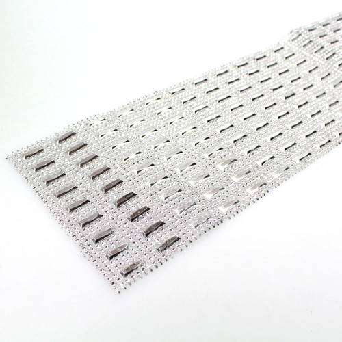 1,5m Dekoband 12cm Paillettenband Strassband silber Tischband Schleifenband 