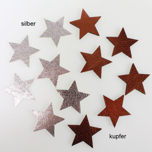 72 Sterne Streuteile Filz  4,5cm oben Lederoptik Weihnachten Streustern