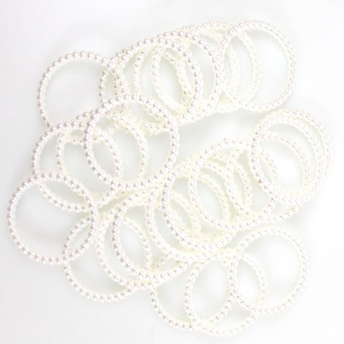 25 Serviettenringe Perlen Kunststoff 4cm Serviettenhalter Servietten Tischdeko 