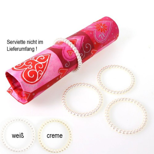 25 Serviettenringe Perlen Kunststoff 4cm Serviettenhalter Servietten Tischdeko