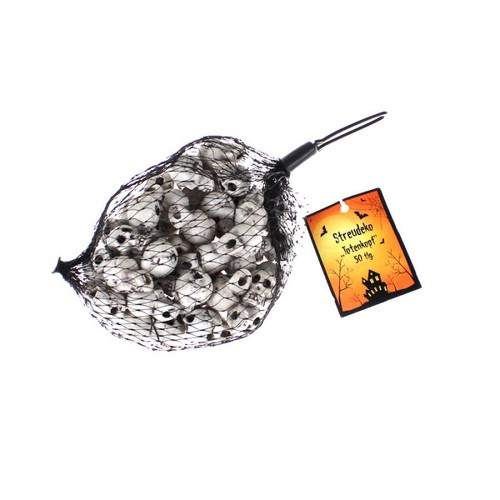 50 x Totenkopf Streudeko Kunststoff Halloween H24mm x B14mm Streuteile Sch�del