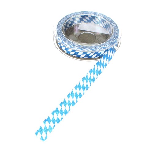 20m Dekoband Schleifenband Bayern Raute blau wei� B15mm Oktoberfest