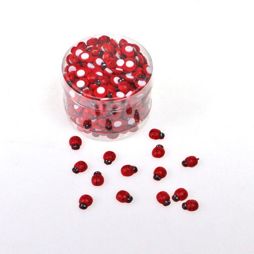 360 Marienk�fer Mariak�fer mini 13mm Holz Klebepunkt Gl�cksbringer Streu Deko