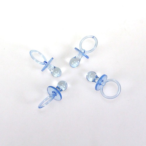 4 Deko Schnuller 7cm Acryl Streudeko Baby Taufe Geburt Baby Tischdeko blau oder rosa 