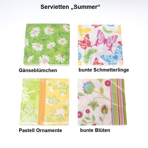 20 Servietten Summer Sommer 3-lagig 33x33cm Papierservietten Tissue Serviette