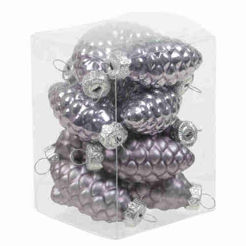 12 Tannenzapfen Glas Christbaumkugeln Zapfen Weihnachtsschmuck 60mm 6cm Baumdeko 