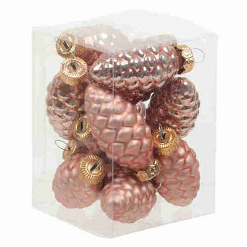 12 Tannenzapfen Glas Christbaumkugeln Zapfen Weihnachtsschmuck 60mm 6cm Baumdeko 