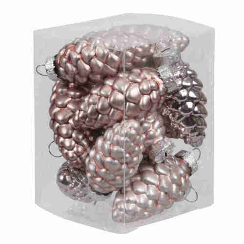 12 Tannenzapfen Glas Christbaumkugeln Zapfen Weihnachtsschmuck 60mm 6cm Baumdeko 