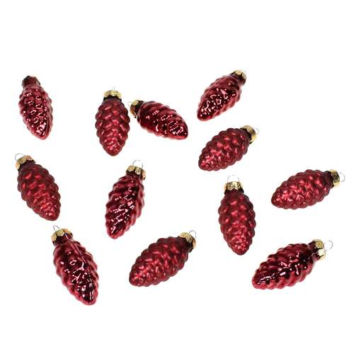 12 Tannenzapfen Glas Christbaumkugeln Zapfen Weihnachtsschmuck 60mm 6cm Baumdeko 