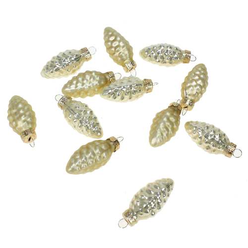 12 Tannenzapfen Glas Christbaumkugeln Zapfen Weihnachtsschmuck 60mm 6cm Baumdeko 