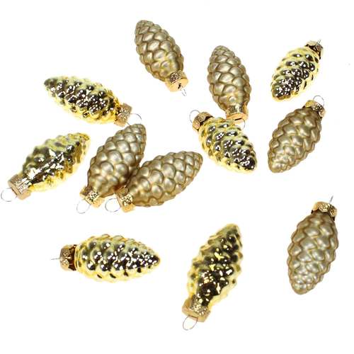 12 Tannenzapfen Glas Christbaumkugeln Zapfen Weihnachtsschmuck 60mm 6cm Baumdeko 