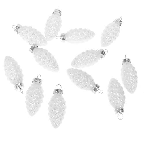12 Tannenzapfen Glas Christbaumkugeln Zapfen Weihnachtsschmuck 60mm 6cm Baumdeko 