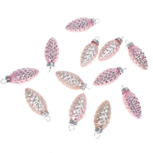 12 Tannenzapfen Glas Christbaumkugeln Zapfen Weihnachtsschmuck 60mm 6cm Baumdeko 