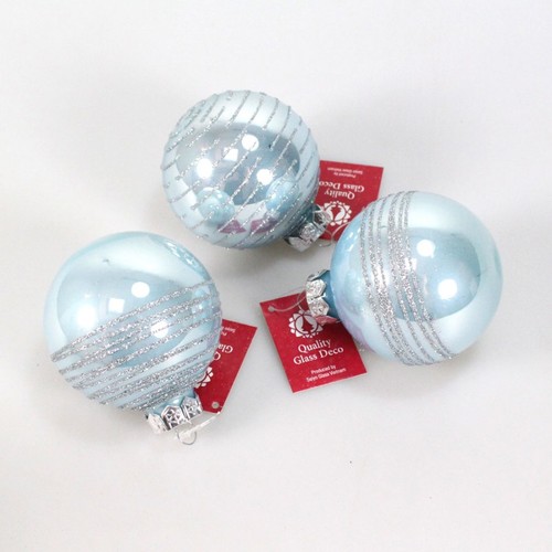 12 Christbaumkugeln Ringel Glas Weihnachtskugeln Kugeln 75mm edel 