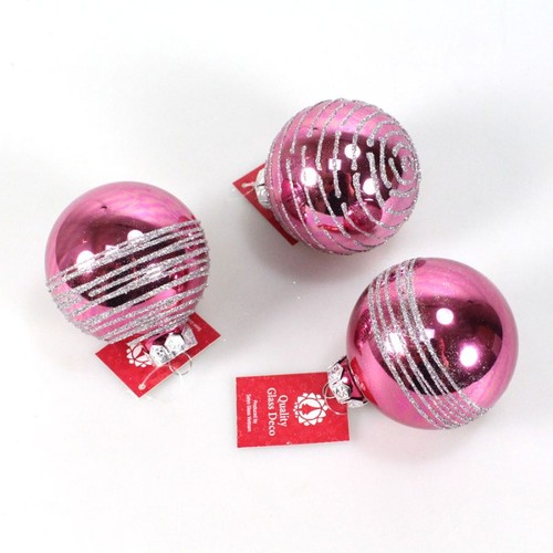 12 Christbaumkugeln Ringel Glas Weihnachtskugeln Kugeln 75mm edel 