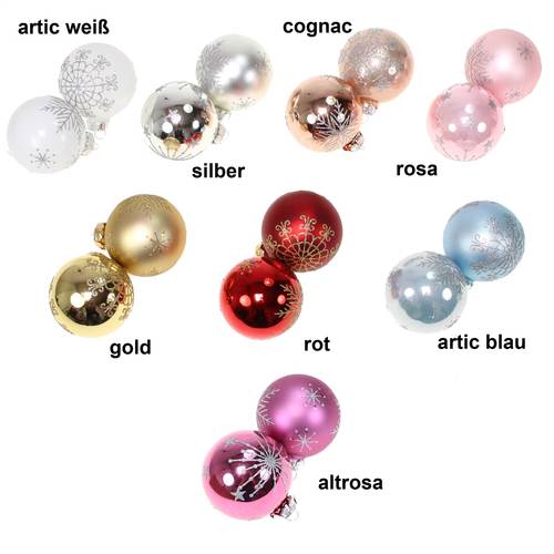 12 Christbaumkugeln Schneeflocke Flocke Glas Weihnachtskugeln Kugeln 75mm edel