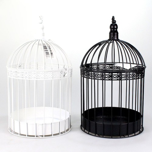 Deko Vogelk�fig gro� rund 21,5cm x H38cm Metall Dekok�fig Blumen Pflanzen Garten