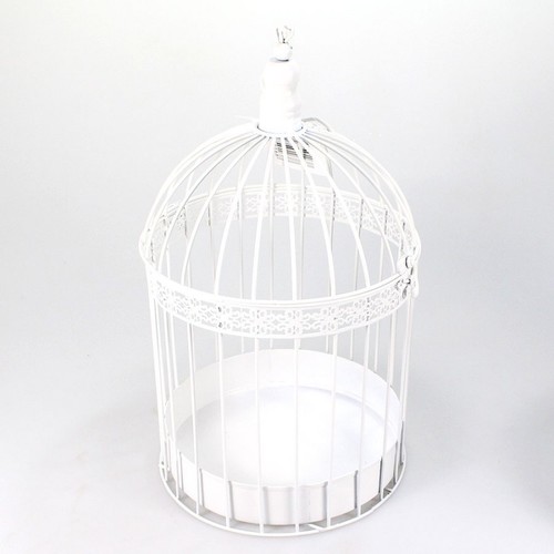 Deko Vogelk�fig gro� rund 21,5cm x H38cm Metall Dekok�fig Blumen Pflanzen Garten 