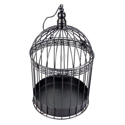 Deko Vogelk�fig gro� rund 21,5cm x H38cm Metall Dekok�fig Blumen Pflanzen Garten 