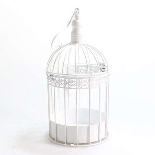 Deko Vogelk�fig rund 14,5cm x H30cm Metall Dekok�fig Blumen Pflanzen Garten 
