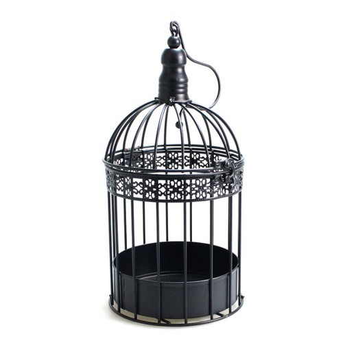 Deko Vogelk�fig rund 14,5cm x H30cm Metall Dekok�fig Blumen Pflanzen Garten 