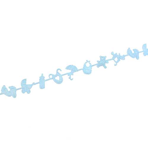 1,8m Babyf��e Band B�r Schnuller Baby Girlande hellblau o. rosa Geburt Taufe Deko 