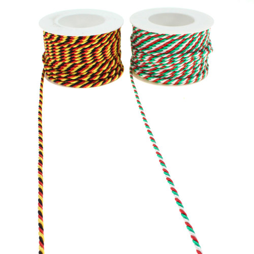 25m x 4mm Kordel 3-farbig Dekoschnur Dekokordel Schnur Seil 