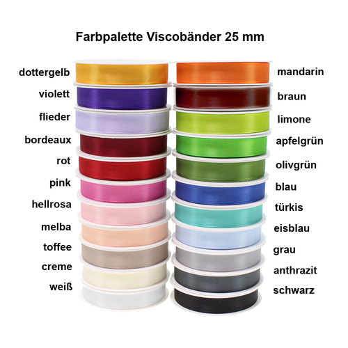 50m x 25mm Visco Dekoband Taftband Schleifenband Geschenkband Schleife