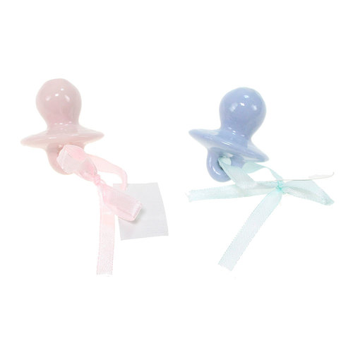 Schnuller Porzellan 4,3cm mit Schleife Dekoschnuller Taufe Geburt Tischdeko Baby