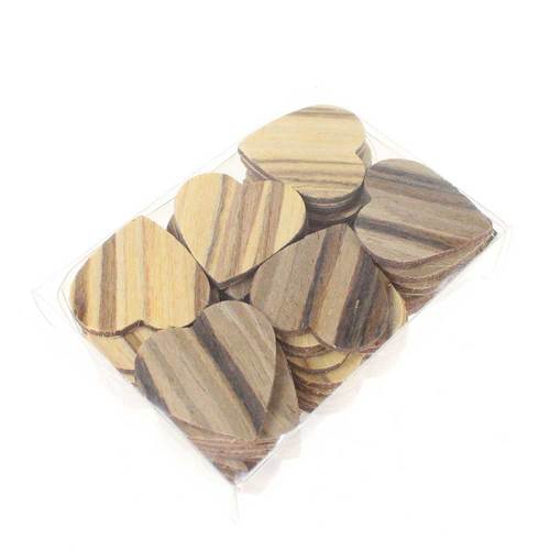 48 Herzen Holz 2,5cm Maserung Streudeko Holzherzen Streuherzen Deko Tischdeko