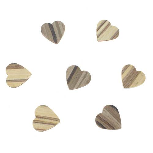 48 Herzen Holz 2,5cm Maserung Streudeko Holzherzen Streuherzen Deko Tischdeko 