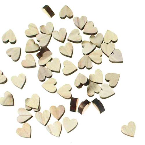 48 Herzen Holz 2,5cm Holzherzen Tischdeko Streuherzen Dekoherzen Streudeko 