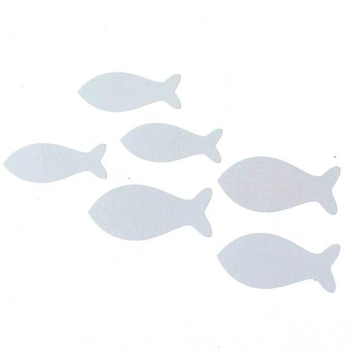  72 Fische Holz wei� 2 Gr��en Kommunion Konfirmation Taufe maritim Streu Tisch Deko