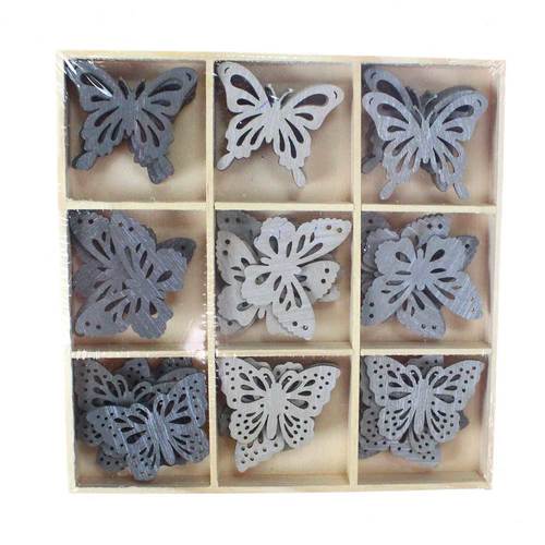 54 Schmetterlinge Holz ca 4x3cm Schmetterling Butterfly Streuteile Streudeko 