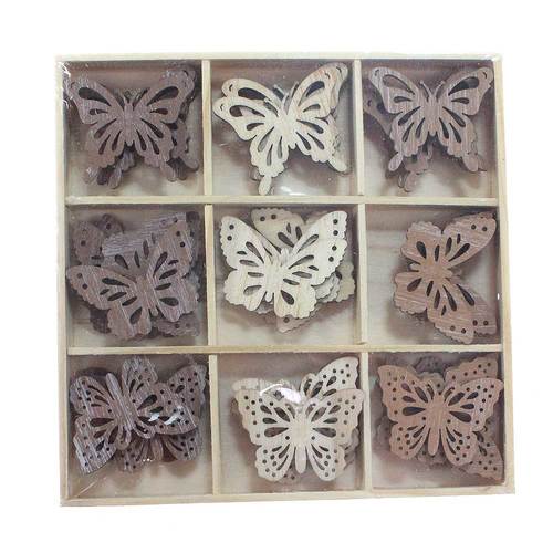 54 Schmetterlinge Holz ca 4x3cm Schmetterling Butterfly Streuteile Streudeko 