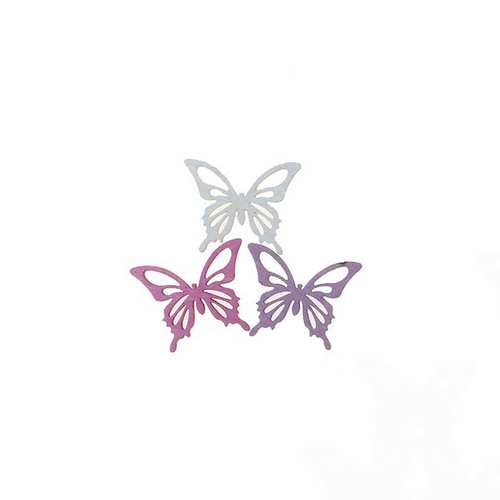 144 bunte Schmetterlinge ca1,9cm Holz 3-farbig Butterfly Streuteile Deko Fr�hling 