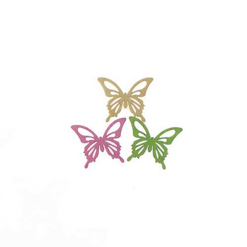 72 bunte Schmetterlinge ca 4cm Holz 3-farbig Butterfly Streuteile Deko Fr�hling 