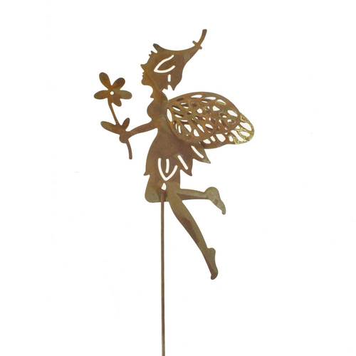 Stecker Elfe Fee schwebend L31,5cm Metall Garten Deko Stab Elfenstecker 