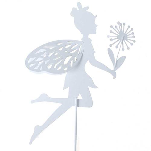 Stecker Elfe Fee Pusteblume Metall L60cm rost oder wei� Garten Deko Pick Stab 