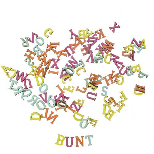 104 Buchstaben Holz ABC 1,5cm je 4 Holzbuchstaben Streudeko Dekoschrift Alphabet