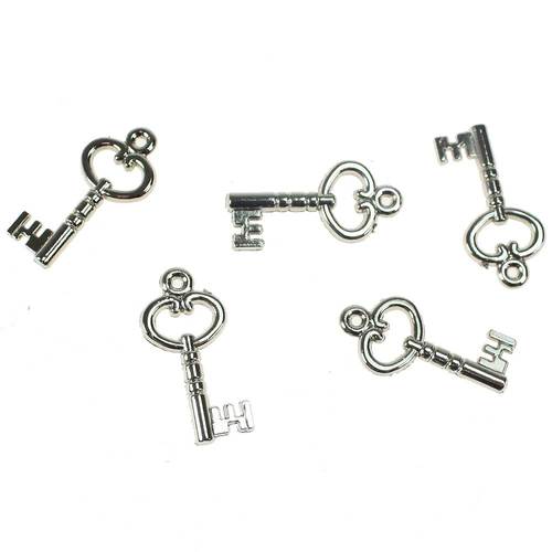 360 Schl�ssel mini silber ca.2,5x1,2cm Streu Deko Kunststoff Anh�nger Hochzeit