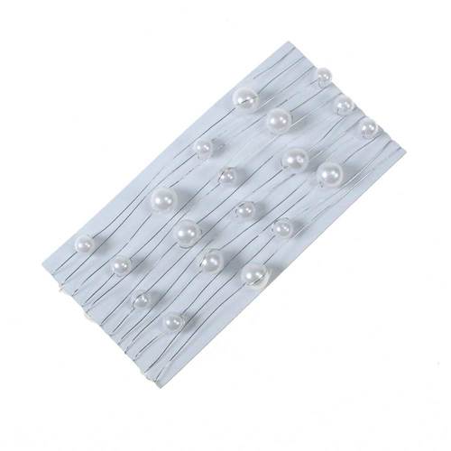 10x  2,5m Perlenkette Perlengirlande Perlenband Perlen 6+8mm Kunststoff Draht 