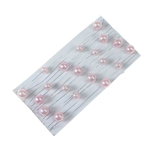 10x  2,5m Perlenkette Perlengirlande Perlenband Perlen 6+8mm Kunststoff Draht 