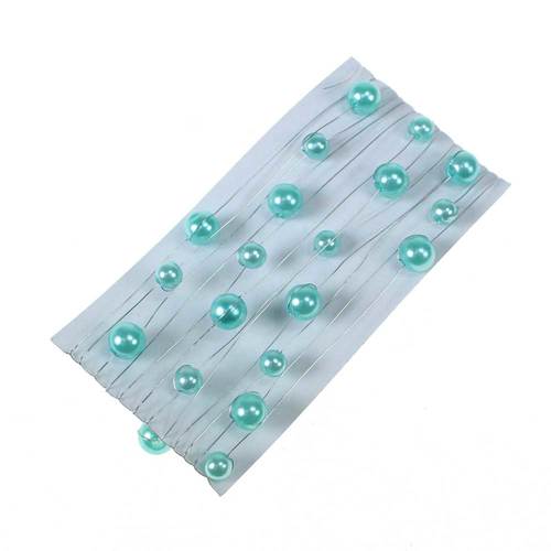 10x  2,5m Perlenkette Perlengirlande Perlenband Perlen 6+8mm Kunststoff Draht 